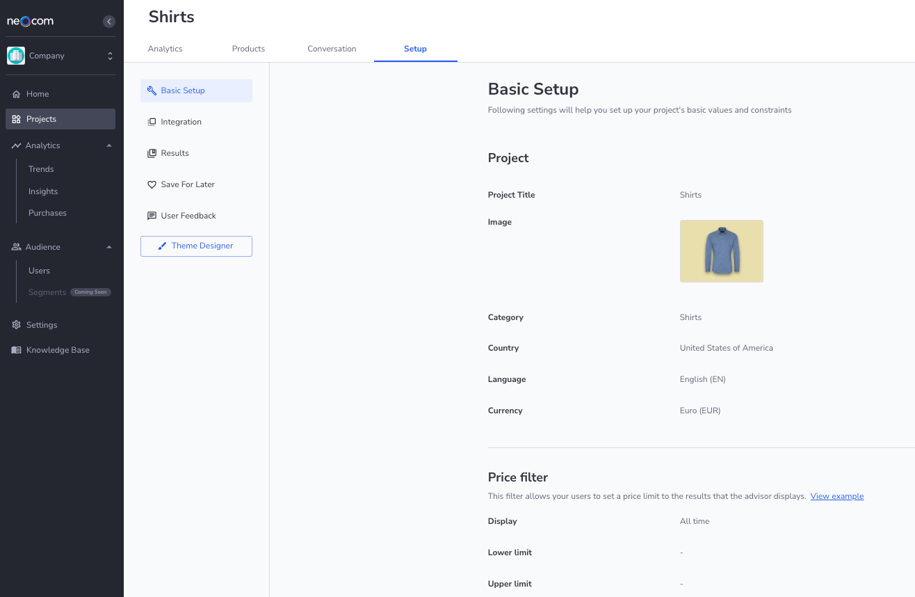 Projects | Setup
